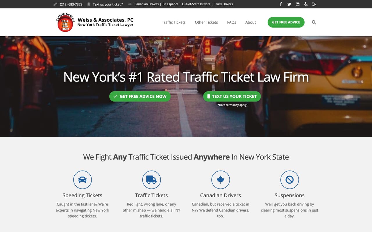 NYTrafficTicket website homepage